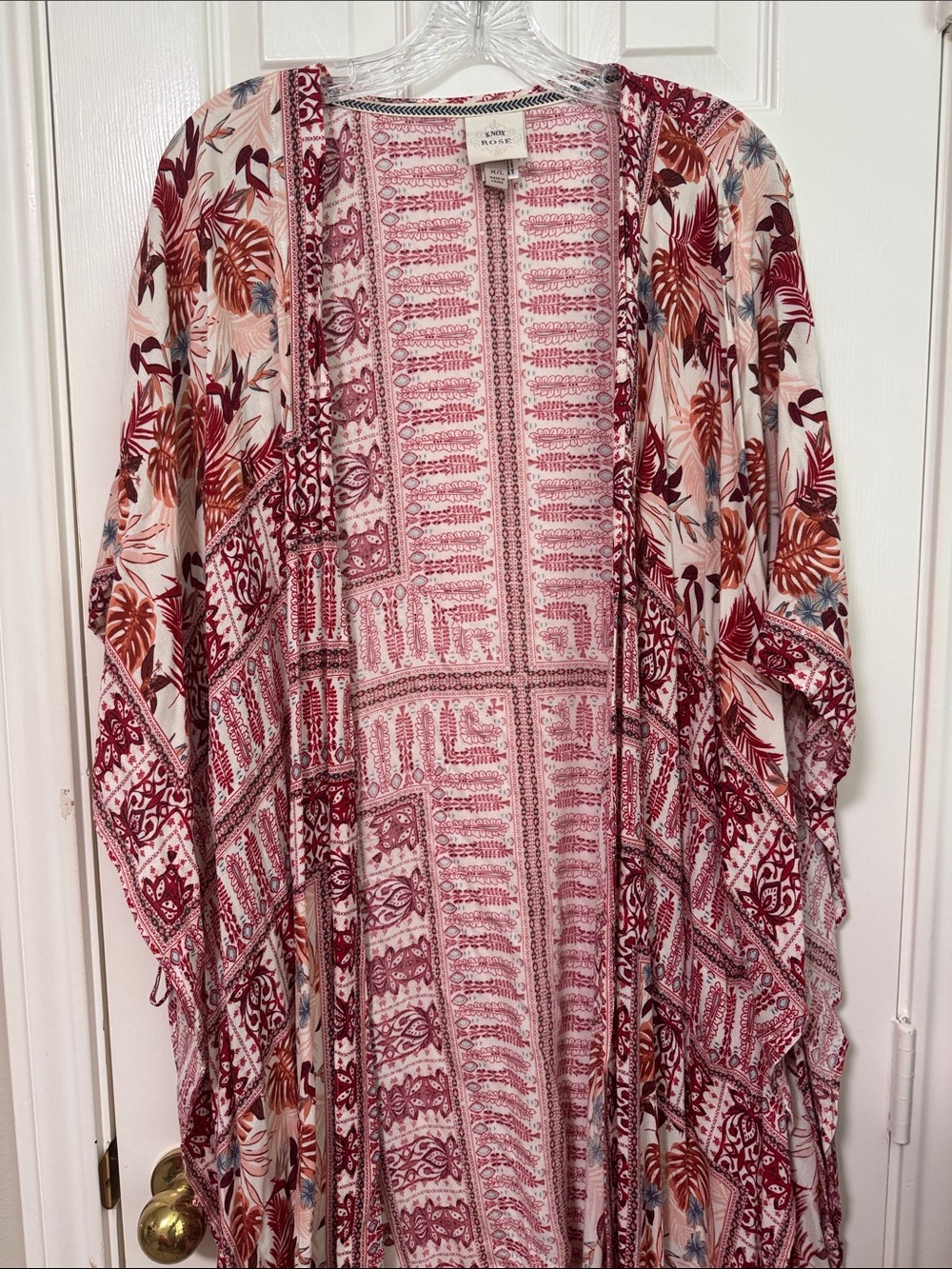 Mauve Floral Open Kimono